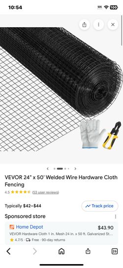 VEVOR 24" x 50' Welded Wire Hardware Cloth Fencing