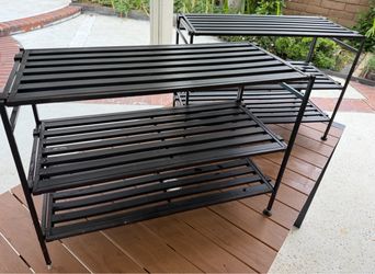2 Sets of Portable & Stackable 3-Tier Shoe Racks - Clean & Great Condition!