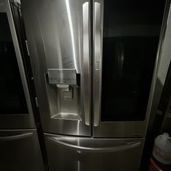LG 3 Door Stainless Steel Refrigerator. Instaview 
