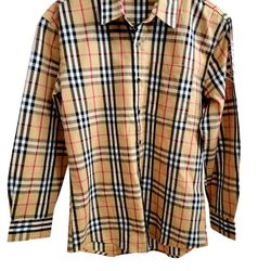 Burberry Brit Men's Long Sleeve Check Shirt Carmel Brown S