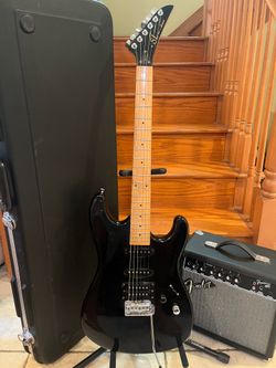 Aria Pro II SLST 3 Vintage Guitar w/ Hardshell Case, Fender Amp