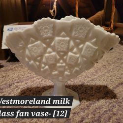 Westmoreland Milk Glass Fan Vase