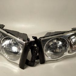 2002-05 DODGE RAM 1(contact info removed) 3500 CHROME HEADLIGHT LEFT AND RIGHT LAMPS 2002 2003 2004 2005 OEM