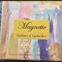 Magnetic Eyelashes with Eyeliner - Magnetic Eyeliner Kit and 3 Pair  lash with box and mirror   