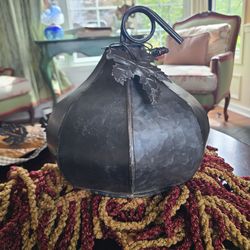 Metal Pumpkin Harvest Farm Decor Galvanized Tin - Halloween Minimalist Gourd MCM Boho