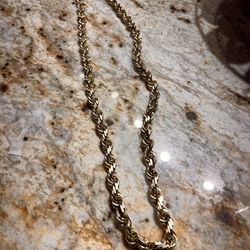 Gold necklace rope chain