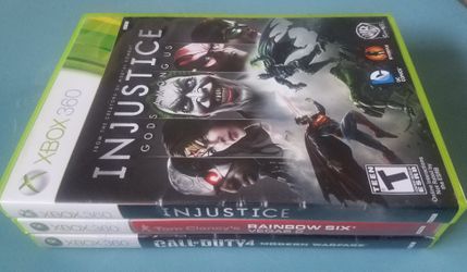 3 Xbox360 Video Game Injustice Gods Among Us + Call of Duty 4 Modern  Warfare +Tom Clancy's Rainbow 6 Vegas 2 w/ Bonus Disc Complete Xbox 360  Games for Sale in Tampa, FL - OfferUp