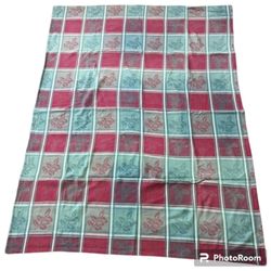 VTG Red Green Fall Leaves Rectangular Tablecloth 64" x 47" 