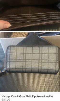 Coach grey and black leather wallet. 