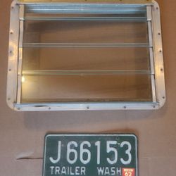 Vintage Licence Plate And Trailer Window