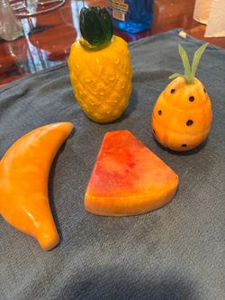 Decorative Ceramic Fruit Figurines Set of 4