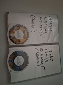 Psp game and umd movie Mortal kombat unchained & Fith Element