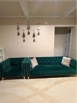 Velvet sofa set