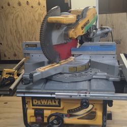De Walt tablesaw and 12" mitre saw
