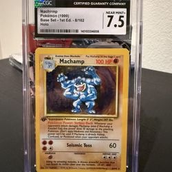 Pokemon 1999 Machamp Base Set 1st Edition CGC 7.5