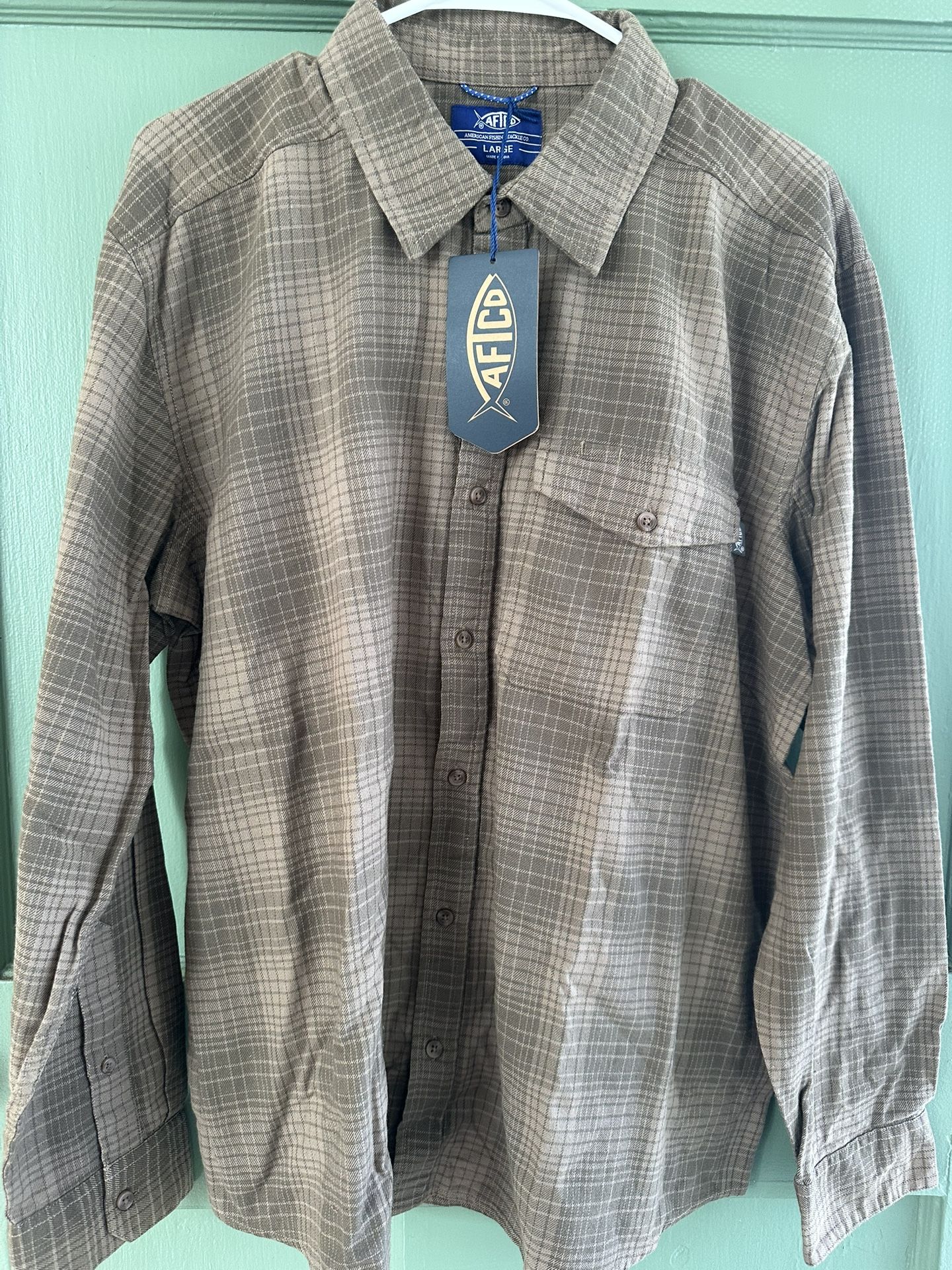AFTCO Men's Lager Long Sleeve Flannel Shirt