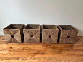 Set of 4 IKEA Seagrass Storage Baskets