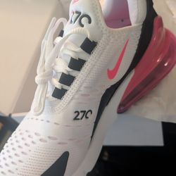 Nike Air Max 270 White and Pink with Black Accents