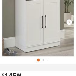 White cabinet with adjustable shelves