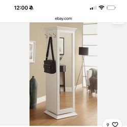 Heavy Duty Swivel Cabinet With Mirror Shelves Hooks And Cork Board 