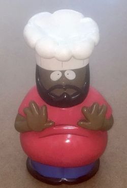 1990’s Comedy CENTRAL Presents SOUTHPARK “Chef” PVC Piggy (Coin) BANK 👀 (please read description)