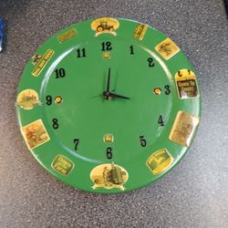 14 INCH. JOHN DEERE. WALL CLOCK. ONE OF A  KIND.