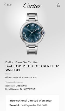 BALLON BLEU DE CARTIER 40mm