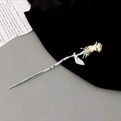 Gold Silver  floral flower women's ladies hair pin Stick Gift
