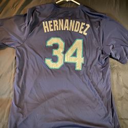 Felix Hernandez Seattle Mariners Nike Hall of Fame Name & Number T-Shirt - Navy (Genuine Merch)