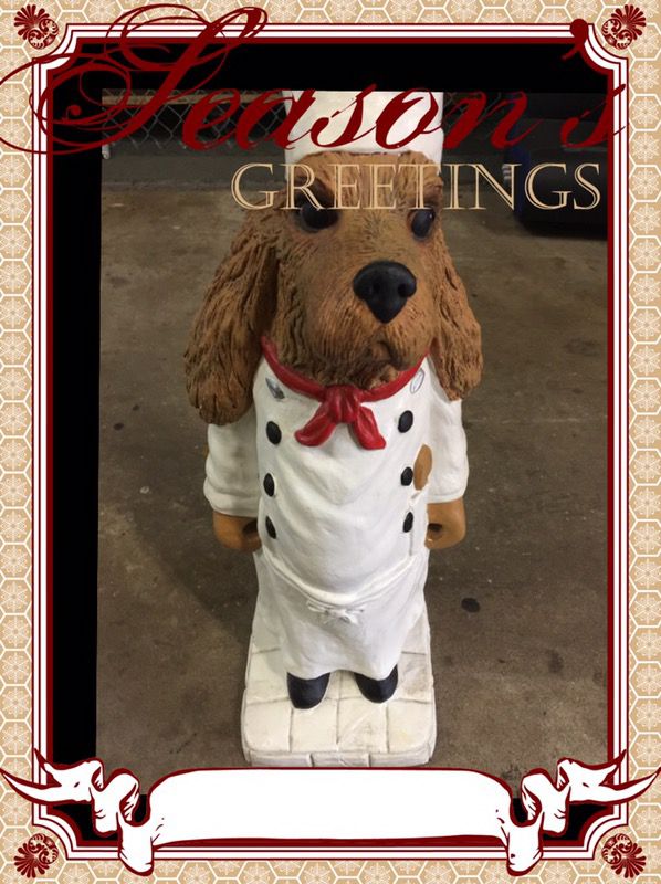 Chef Dog Statue 2Ft Collectible Vintage Beautiful Piece