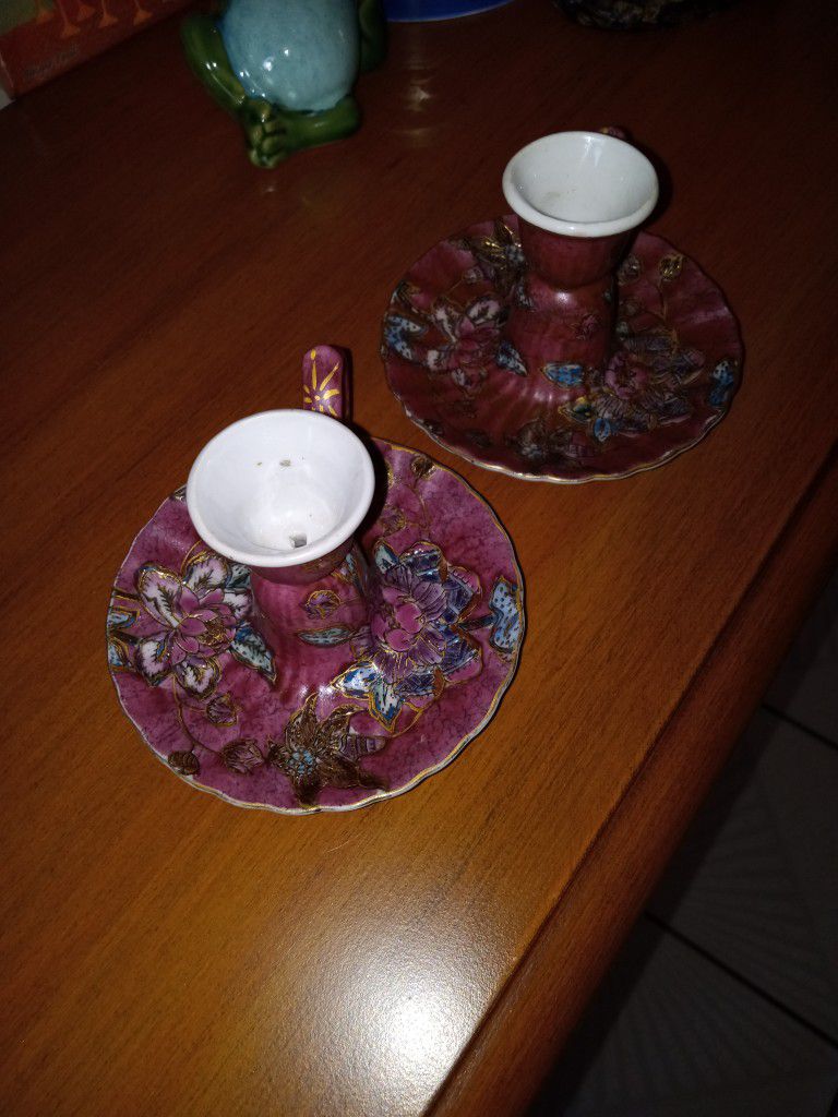 VTG Set FENDI Candle Holder & Bud Vase Porcelain..
