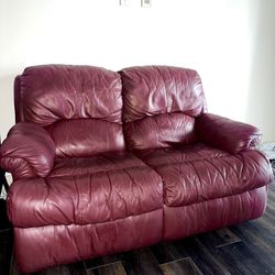 RED LEATHER COUCH