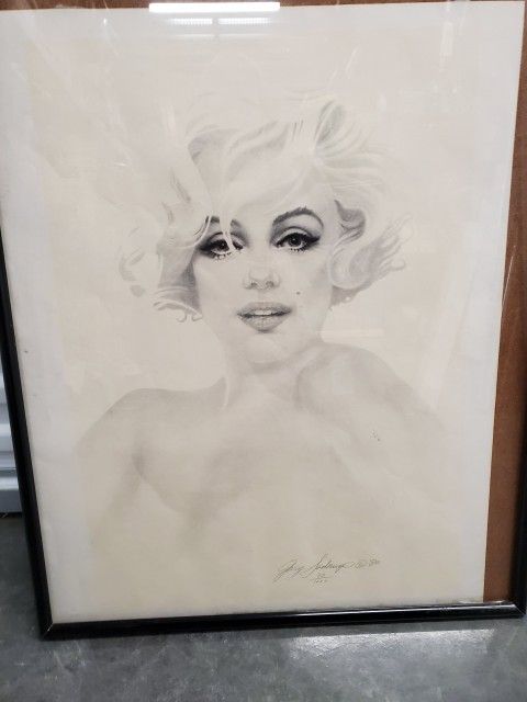 Vintage Marilyn Monroe signed Lithograph by Gary Saderup
