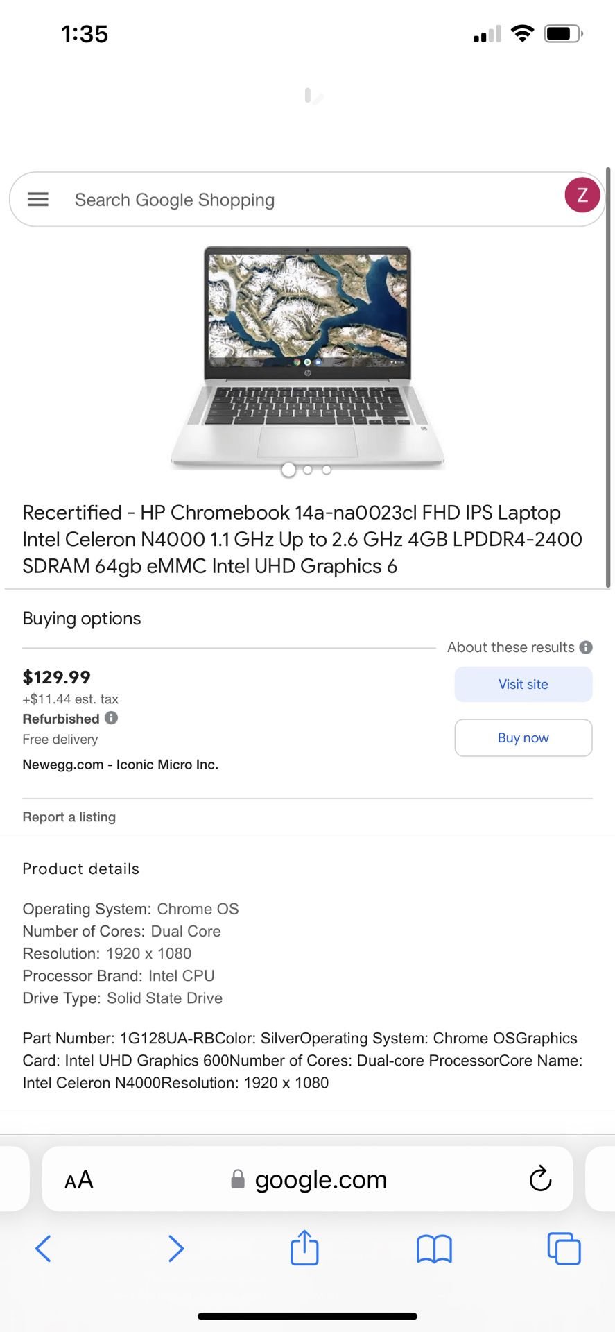 HP ChromeBook 