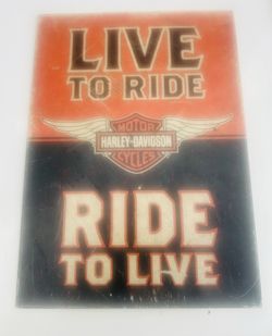 Harley-Davidson  Motor Cycles “ LIVE TO RIDE” metal Sign 7X10 inch