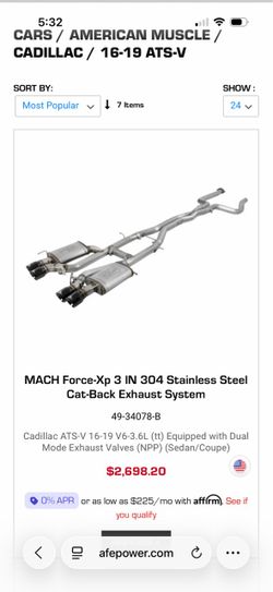 AFE Mach force Cat back Exhaust Cadillac ATS-V