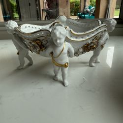 Antique Porcelain Cherub Centerpiece Bowl