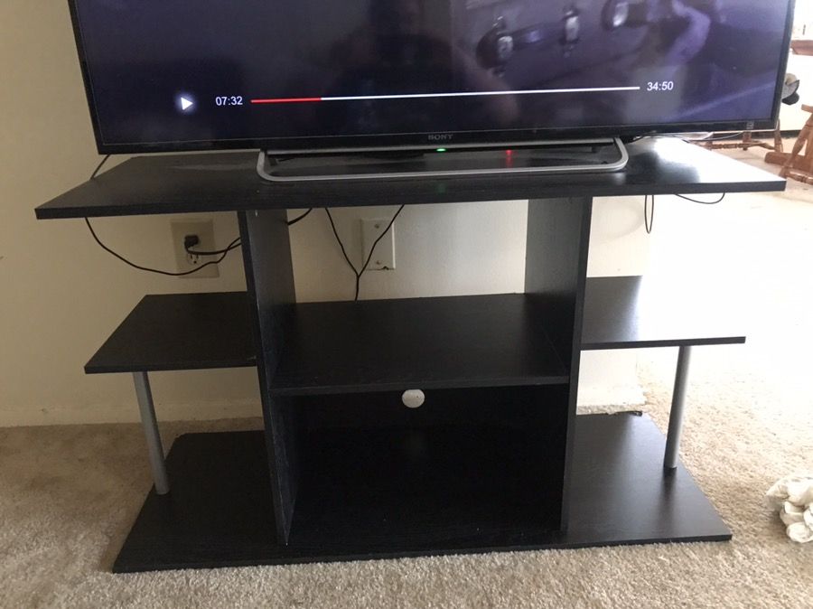 Black TV Entertainment Stand