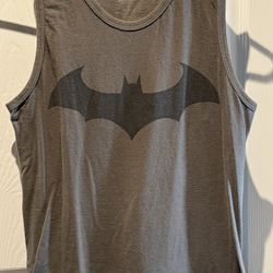 Gray men's Batman logo tank top size Small