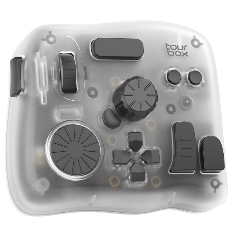 TourBox Elite Plus - iPad Drawing Bluetooth Controller for Video Photo Editing, Davinci Resolve Speed Editor Procreate Keyboard for Photoshop Lightroo