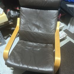 Dark Brown Leather IKEA Chair