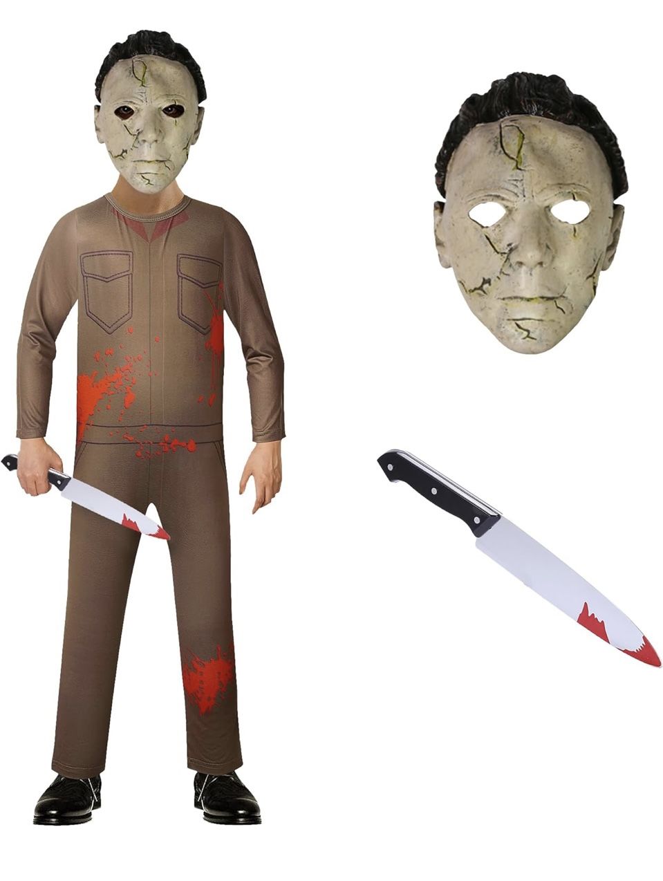 Michael Myers Kids Killer Costume With Mask And Toy.5 Year Old.NWT.SKU32 D