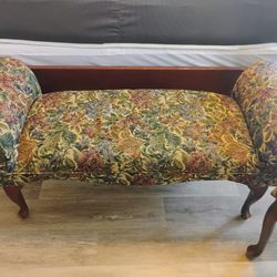Beautiful Upholstery Damask floral bench & Stool 