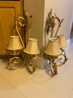 Pair Large Wall Sconce Lights by Fine Art Co. Lighting