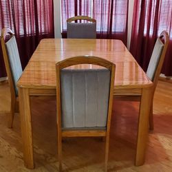 Dining Kitchen Table w/ 4 Chairs Plus Free Hat Rack