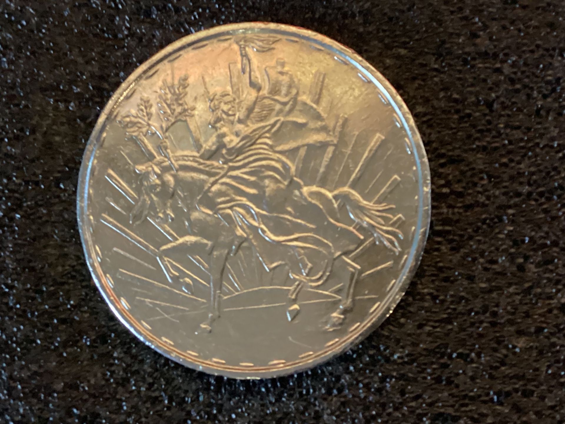 AMAZING MEXICAN COIN 2 ONZAS PLATA PURA CABALLITO HORSE WOMAN HARD