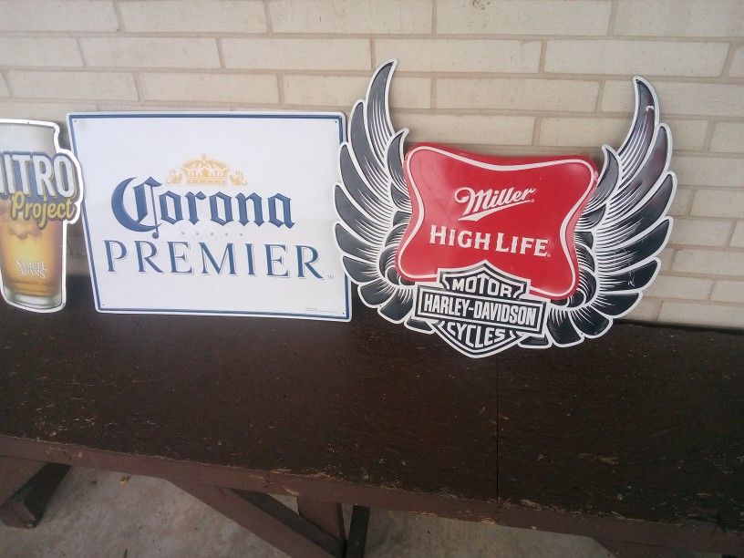 Corona Premier Sign or Harley Davidson Sign,.