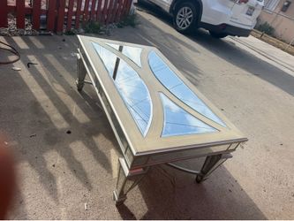 Table with glass accents
