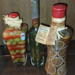 Glass kitchen Decor bottles 