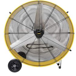 36 in. 3 Fan Speeds High Velocity Drum Fan in Yellow, Industrial